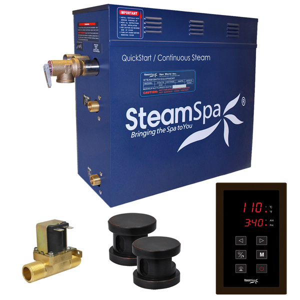 Steamspa Oasis 12 KW Bath Generator with Auto Drain-Oil Rubbed Bronze OAT1200OB-A